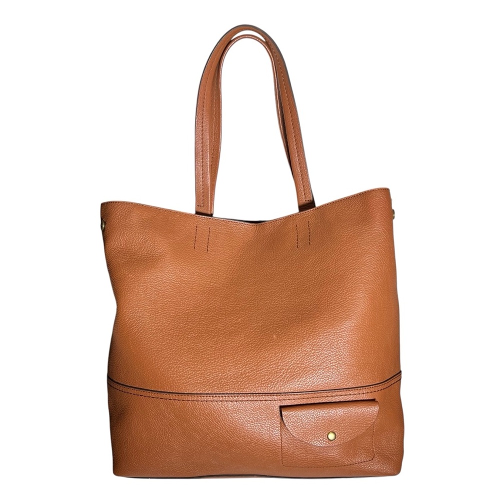 J. CREW All Day Brown Leather Tote Great Condition
